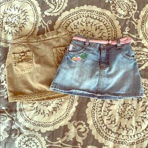 2 sz 3T Mini Skirts, OshKosh and Childrens Place